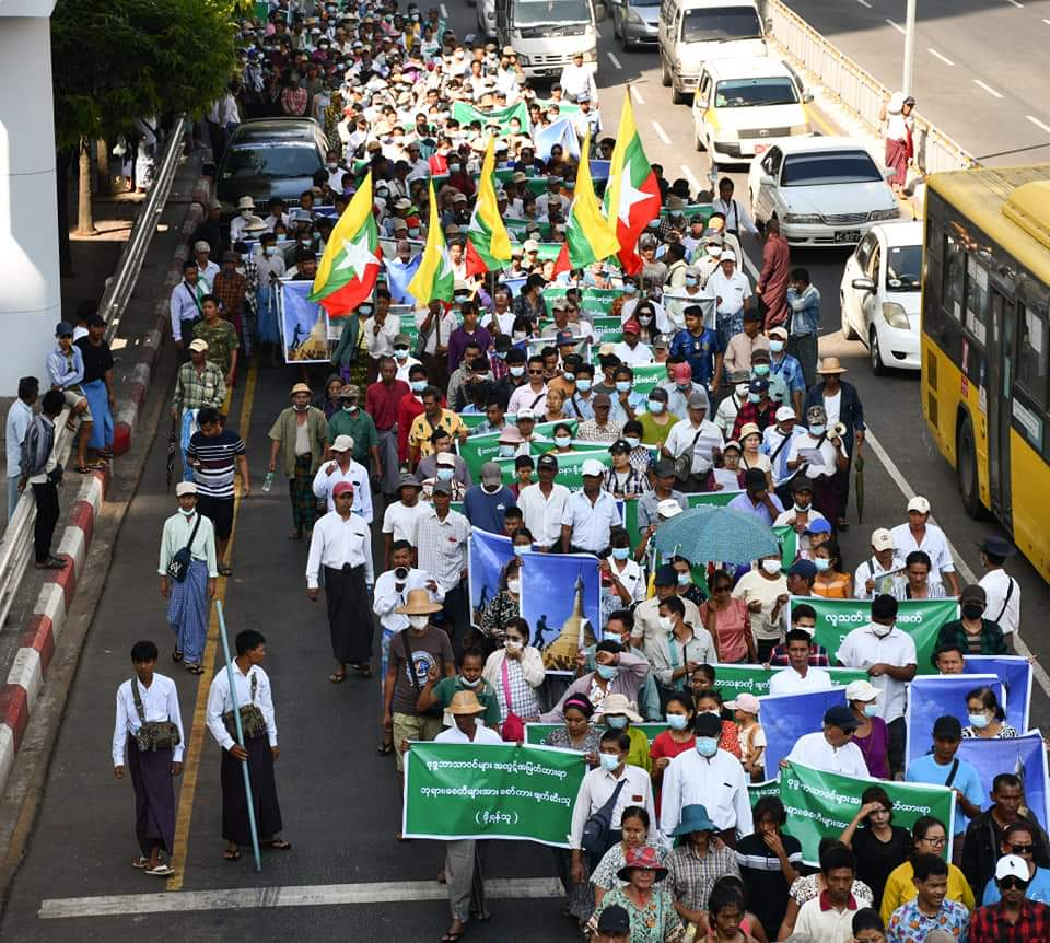 Peaceful Demonstrations Against Terrorism in Myanmar